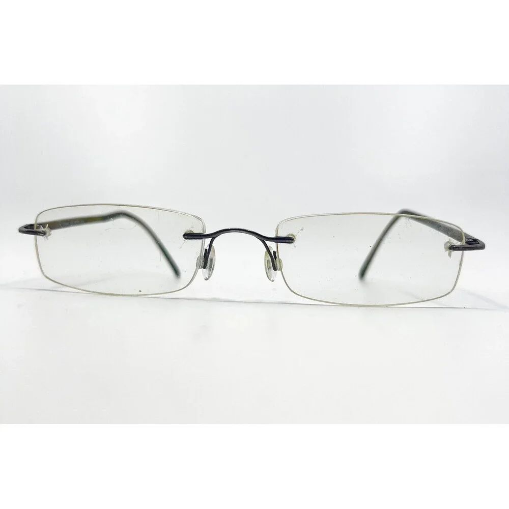 Marchon Airlock 2 Eyeglasses Mens Brown Rimless Rectangle 51-21-140